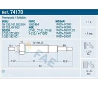Candela incandescente 74170 FAE per NISSAN FORD