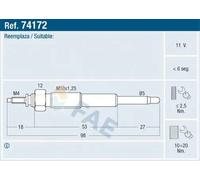 Candela incandescente 74172 FAE per TOYOTA DAIHATSU