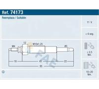 Candela incandescente 74173 FAE per MAZDA SUZUKI FORD KIA