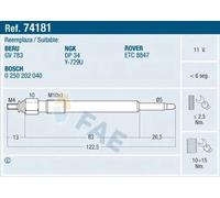 Candela incandescente 74181 FAE per LAND ROVER DISCOVERY I DEFENDER Cabrio