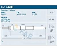 Candela incandescente 74209 FAE per HYUNDAI KIA