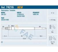 Candela incandescente 74216 FAE per FIAT IVECO