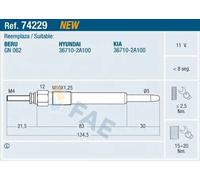 Candela incandescente 74229 FAE per KIA HYUNDAI