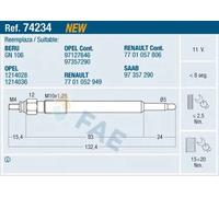 FAE Candeletta per OPEL RENAULT SAAB 74234
