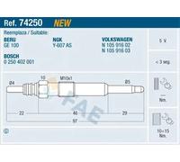 Candela incandescente 74250 FAE per VW AUDI SEAT SKODA