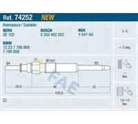 Candela incandescente 74252 FAE per BMW 3 Touring 3 Coupé 3 X5 5 Touring X3 5 X6