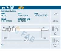 Candela incandescente 74253 FAE per MERCEDES-BENZ CHRYSLER