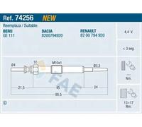 Candela incandescente 74256 FAE per RENAULT MEGANE III Coupé SCÉNIC III