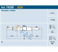 Candela incandescente 74258 FAE per OPEL CHEVROLET