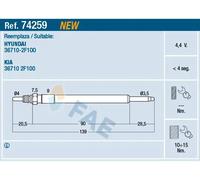 Candela incandescente 74259 FAE per KIA HYUNDAI