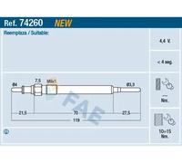 Candela incandescente 74260 FAE per FIAT PEUGEOT OPEL ALFA ROMEO LANCIA CITROËN