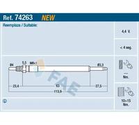 Candela incandescente 74263 FAE per FORD CITROËN PEUGEOT