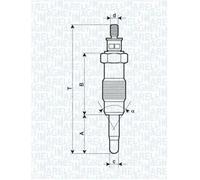 Magneti Marelli Candeletta di preriscaldo 062580704304 per Ford Escort IV / Fiesta II