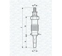 Candela incandescente Candeletta metallica 062582804304 MAGNETI MARELLI per FORD
