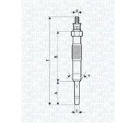 Candela incandescente Candeletta metallica 062900017304 MAGNETI MARELLI per OPEL