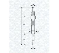 Candela incandescente Candeletta metallica 062900038304 MAGNETI MARELLI per VW