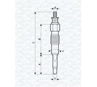 Candela incandescente Candeletta metallica 062900040304 MAGNETI MARELLI per FIAT
