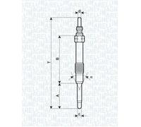 Candela incandescente Candeletta metallica 062900053304 MAGNETI MARELLI per FIAT