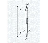 Magneti Marelli Candeletta preriscaldo 062900054304 per Nissan X-Trail, Pathfinder III 2.5 DCI 4WD