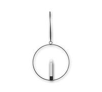 Candela LED "Fiamma", con anello Ø 28cm, nera