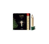 CANDELA LED KRINNER Lumix SuperLight Flame set 12 senza fili, Crema, Verde