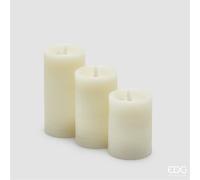 Candela Led Soffio H15cm D7.5cm 3pz Ivory-A Batteria Da Interno
