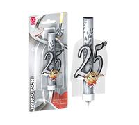 Candela Luminosa numero 25 - Fontana Fiaccola 25° ANNIVERSARIO - Magic Flambè per torta e dolci - ideale per nozze d'argento, 25 anni di matrimonio