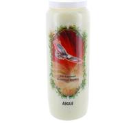 Candela Novena Animal Totem, Ø 6,5 cm x 18 cm, cera 100% vegetale, testi in francese, per Rituale di collegamento con le energie della natura (Aquila, 1)