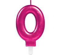 Candela numero 0 rosa metallizzato per adulti (PKT)