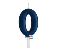 Candela numero 0 ZERO - colore BLU NAVY - Tiny Plump - numerale h7cm - Candelina per Torta e dolci - candela di compleanno in cera a forma di numero