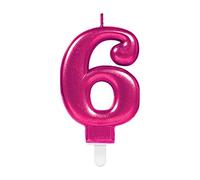 Candela numero 6 rosa metallizzato per adulti (PKT)