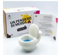 Candela Particolare Profumata Forma WC "Un Regalo di Merda" - Regalo Divertente Originale per Amici/Colleghi - Cera di Soia - Gadget per Compleanno - Lettera e Certificato di proprietà divertenti