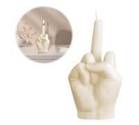 Candela per Dito Medio Ltsbaed 3D Candela per Gesti a Mano Cera di Soia Candele Fatte a Mano Per la decorazione domestica Forniture per Feste - Bianco Latte 6 * 5 * 9 cm