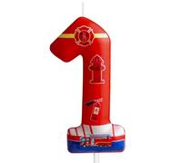 Candela per il primo compleanno camion dei pompieri numero 1 candela camion dei pompieri decorazione per torte forniture per feste di compleanno estintore rosso decorazioni per torta a tema per