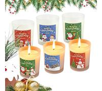 Candela per il relax, 6 pezzi di Natale lenitivo, candela profumata in vaso, per camera da letto, relax, feste, bagno, feste, decorazioni per la casa, atmosfera