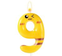 Candela per Torta di Compleanno Gialla dei Cartoni Animati, Topper per Torta di Compleanno con Numeri Gialli Candele Gialle con Numeri di Buon Compleanno per Articoli per Feste (9)