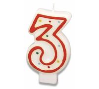 Candela per torta numero 3, 7,3 cm