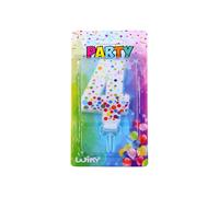Candela per torta Party numero 4 con pois