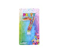 candela per torta party - numero 7, righe