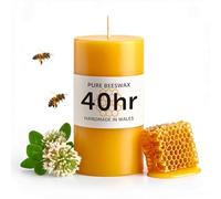 Candela pilastro in pura cera d'api da 40 ore, realizzata a mano in Galles, candele in cera d'api naturale per la decorazione della casa, perfette per relax e atmosfera