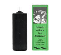 Candela preparata di San Sfaccio o di rovesciamento - Rituale con candela nera per eliminare le energie negative | Candela per la pulizia energetica | Fatto a mano con erbe | Istruzioni e preghiera