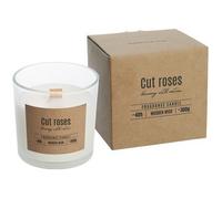 Candela profumata Bispol in vetro con stoppino in legno - Cut Roses 40H...