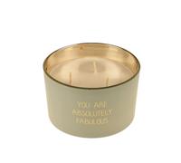 Candela profumata con cristallo e vasetto grigio con scritta My Flame grigio