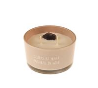 Candela profumata con cristallo e vasetto rosa con scritta My Flame rosa