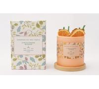 Candela profumata con estratto vegetale naturale, cera di soia fatta a mano, 100%, con contenitore per agrumi e fiori d'arancio, unisex