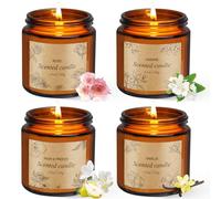Candela Profumata con Vetro, Set Candele Profumate da 4 Pezzi Per Donna