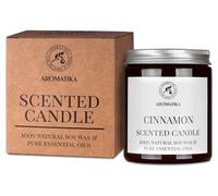 Candela Profumata di Cannella 150g - Olio Essenziale di Cannella 100% Puro - Candela Alla Cera di Soia - Candele Profumate per la Casa - Aromaterapia - Candela Regalo - Idea per il Compleanno - Natale