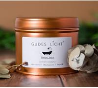 Candela profumata di cera di soia, lavanda ed eucalipto, 380 g, regionale, vegano, oli essenziali, durata 80 ore, regalo, candela di design per bagno, spa e benessere