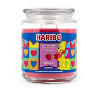 Haribo Candela profumata in vetro con coperchio, Loved One, candela profumata fruttata, lunga durata (100 h) | regalo di San Valentino | candela profumata grande (510 g)