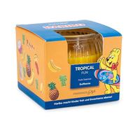 Candela profumata Haribo™ 85 g, HxD: 6,5 x 8 cm, vetro, cera di paraffina, idea regalo, scatola regalo, arancione